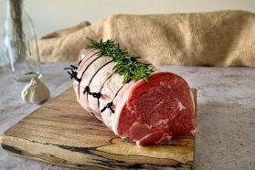 Boned and rolled leg of lamb
