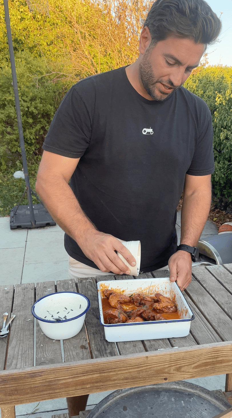 Ingredients for Hartley Farm crispy buffalo wings with blue cheese dip