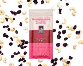 Seven Hills Milk Chocolate Roasted Cashews and Cranberries 90g